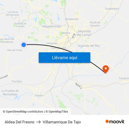 Aldea Del Fresno to Villamanrique De Tajo map