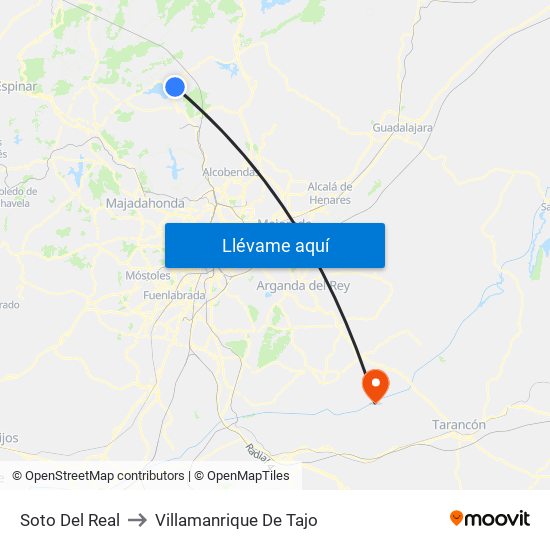 Soto Del Real to Villamanrique De Tajo map