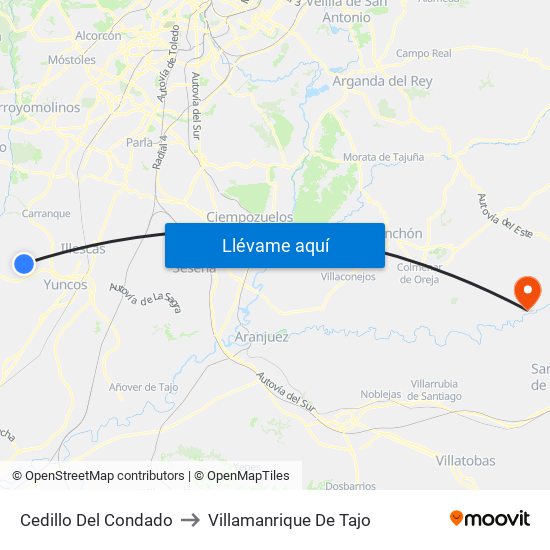 Cedillo Del Condado to Villamanrique De Tajo map