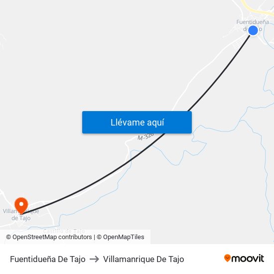 Fuentidueña De Tajo to Villamanrique De Tajo map