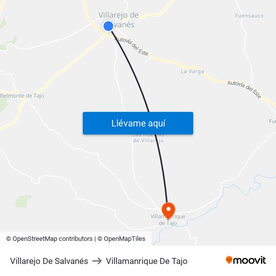 Villarejo De Salvanés to Villamanrique De Tajo map