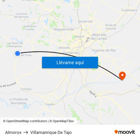 Almorox to Villamanrique De Tajo map