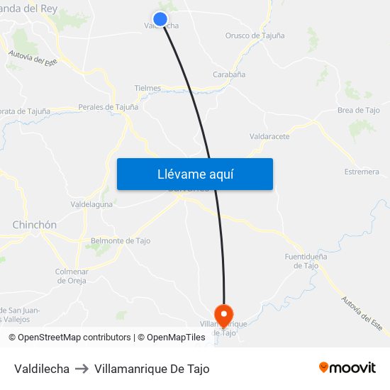 Valdilecha to Villamanrique De Tajo map