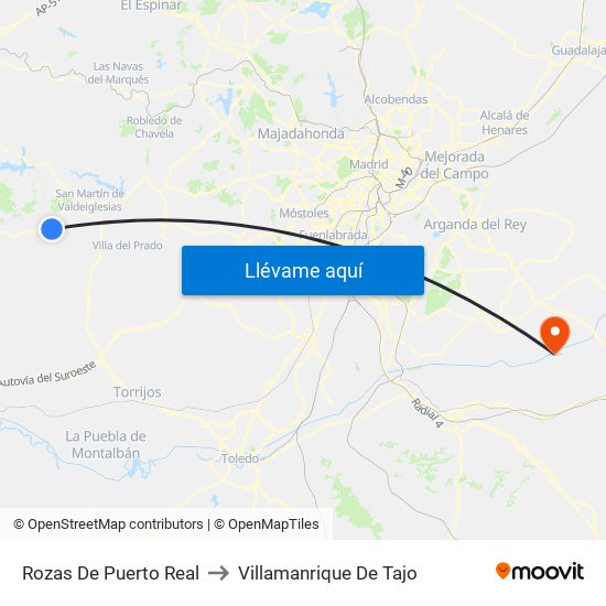 Rozas De Puerto Real to Villamanrique De Tajo map