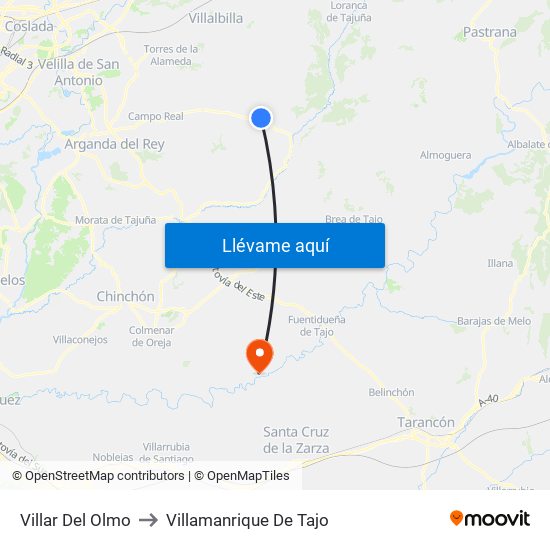 Villar Del Olmo to Villamanrique De Tajo map