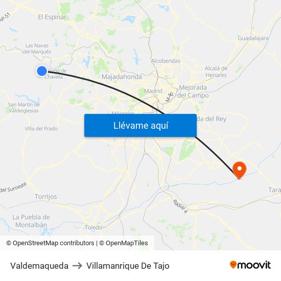 Valdemaqueda to Villamanrique De Tajo map