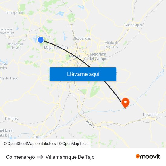 Colmenarejo to Villamanrique De Tajo map