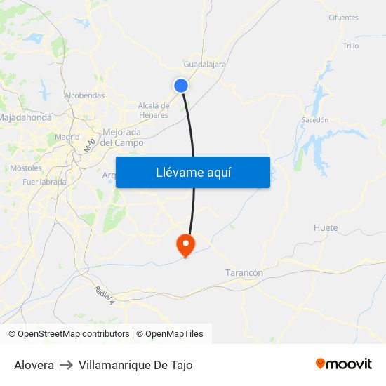 Alovera to Villamanrique De Tajo map