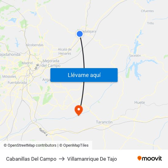 Cabanillas Del Campo to Villamanrique De Tajo map