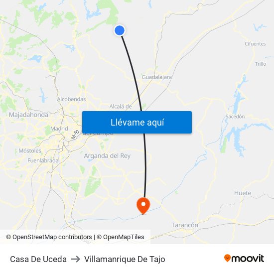 Casa De Uceda to Villamanrique De Tajo map