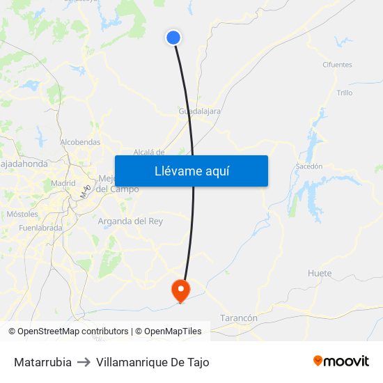 Matarrubia to Villamanrique De Tajo map