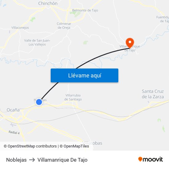 Noblejas to Villamanrique De Tajo map