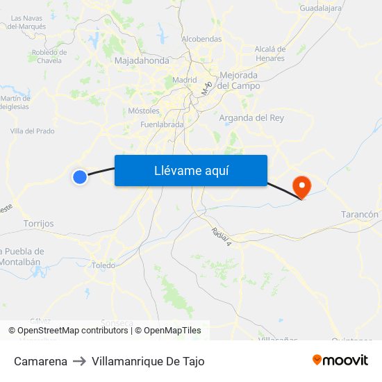 Camarena to Villamanrique De Tajo map