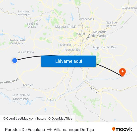 Paredes De Escalona to Villamanrique De Tajo map