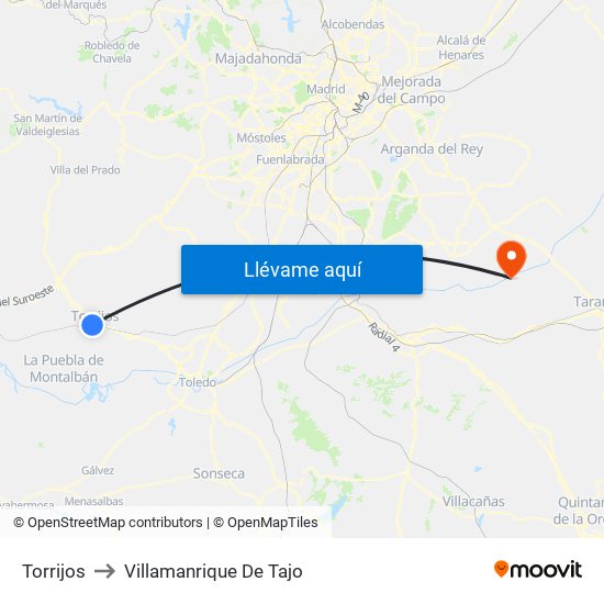 Torrijos to Villamanrique De Tajo map