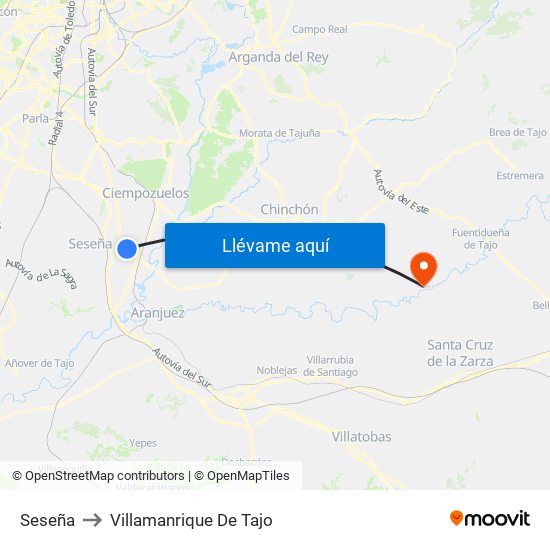 Seseña to Villamanrique De Tajo map