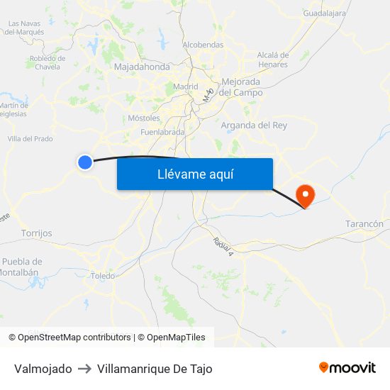 Valmojado to Villamanrique De Tajo map