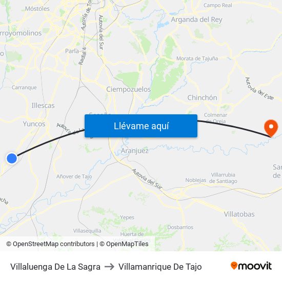 Villaluenga De La Sagra to Villamanrique De Tajo map