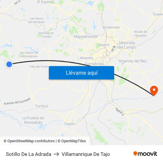 Sotillo De La Adrada to Villamanrique De Tajo map