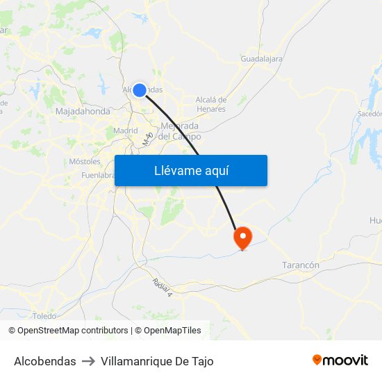 Alcobendas to Villamanrique De Tajo map