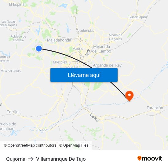 Quijorna to Villamanrique De Tajo map