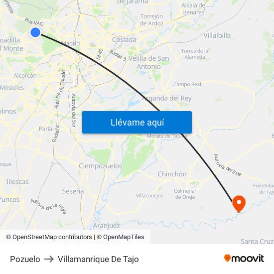 Pozuelo to Villamanrique De Tajo map