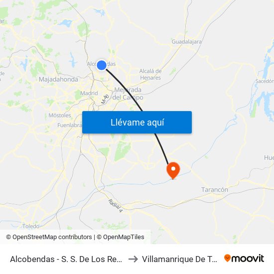 Alcobendas - S. S. De Los Reyes to Villamanrique De Tajo map