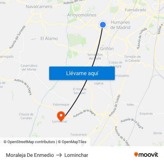 Moraleja De Enmedio to Lominchar map