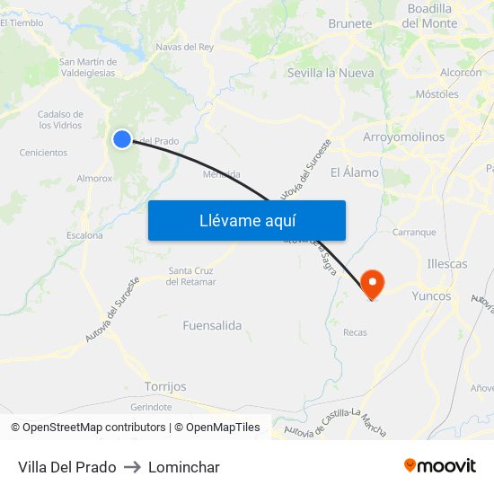 Villa Del Prado to Lominchar map