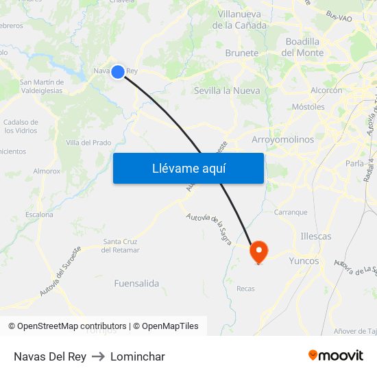 Navas Del Rey to Lominchar map