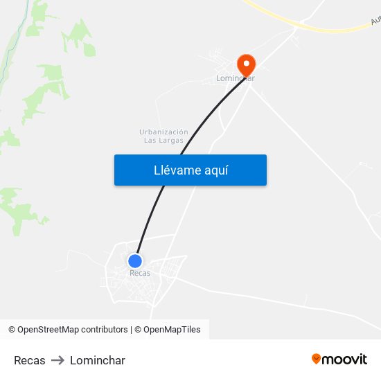 Recas to Lominchar map