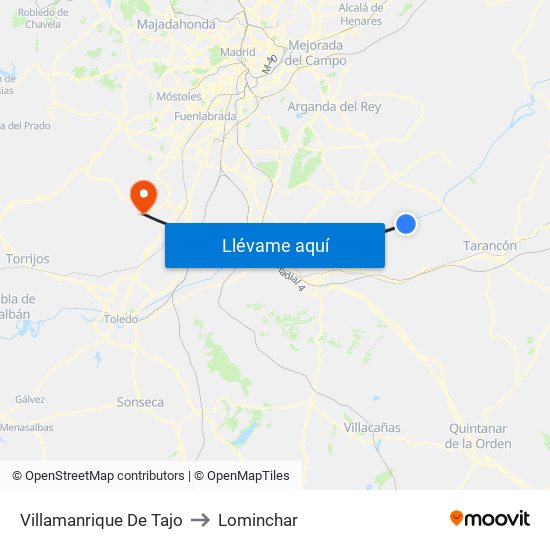 Villamanrique De Tajo to Lominchar map