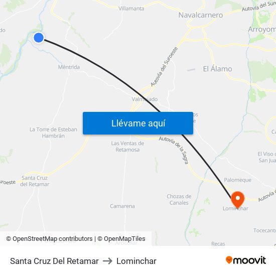 Santa Cruz Del Retamar to Lominchar map