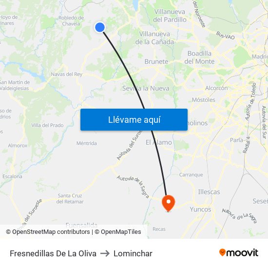 Fresnedillas De La Oliva to Lominchar map