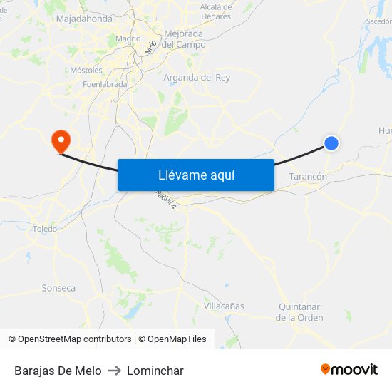 Barajas De Melo to Lominchar map