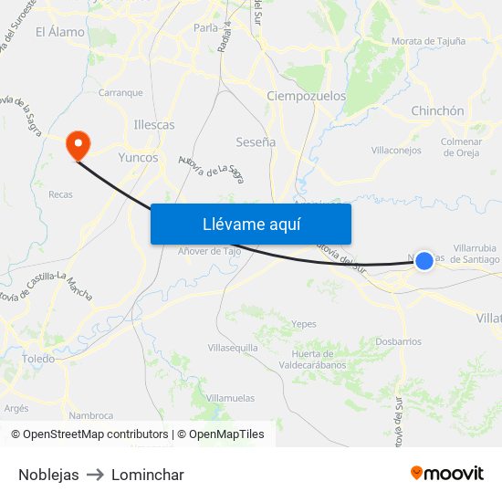 Noblejas to Lominchar map