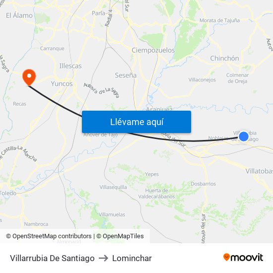 Villarrubia De Santiago to Lominchar map