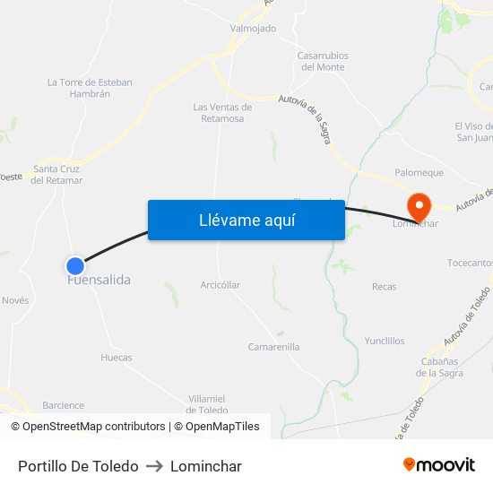 Portillo De Toledo to Lominchar map