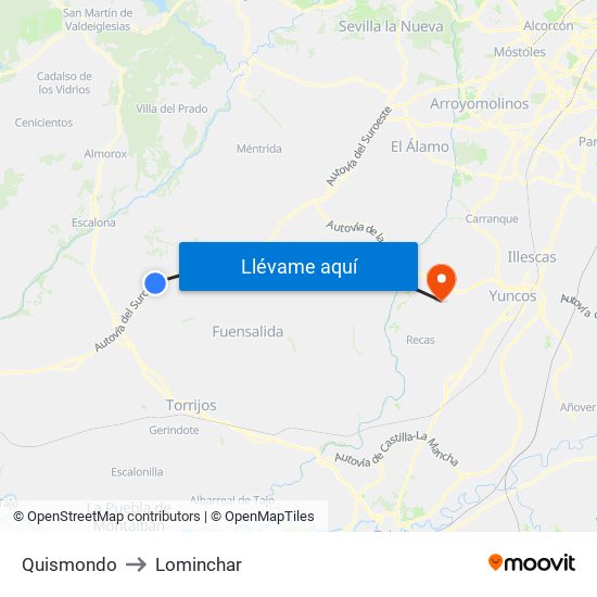 Quismondo to Lominchar map