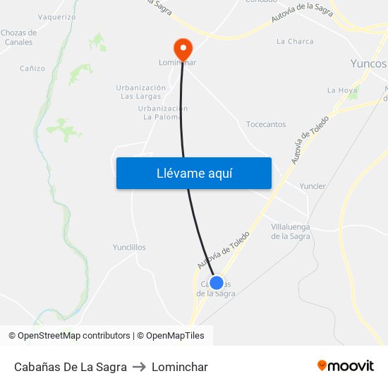 Cabañas De La Sagra to Lominchar map
