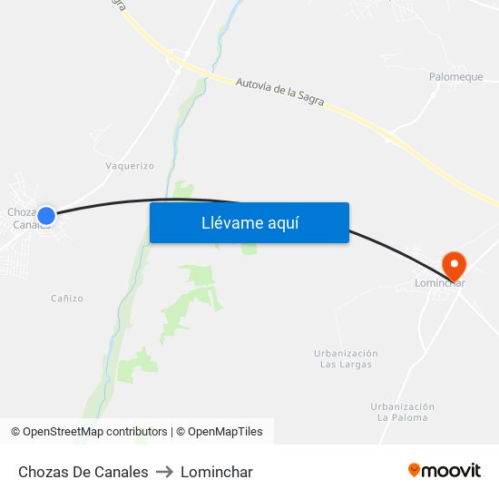 Chozas De Canales to Lominchar map
