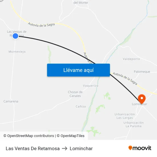 Las Ventas De Retamosa to Lominchar map