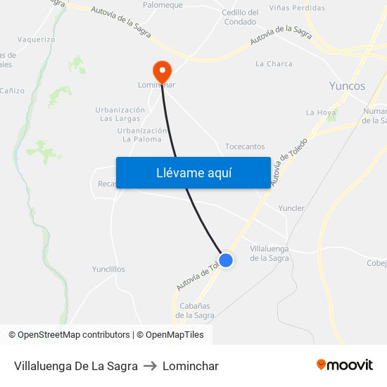 Villaluenga De La Sagra to Lominchar map
