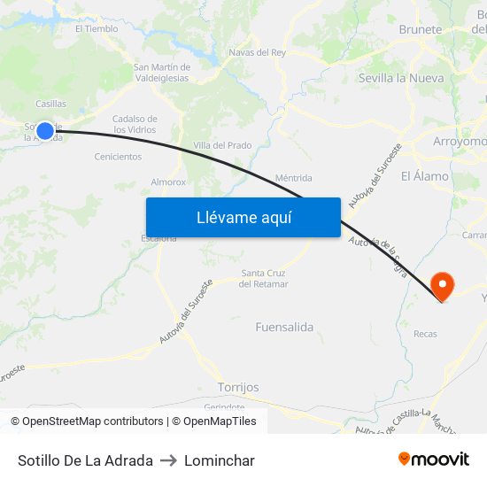 Sotillo De La Adrada to Lominchar map