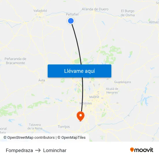 Fompedraza to Lominchar map