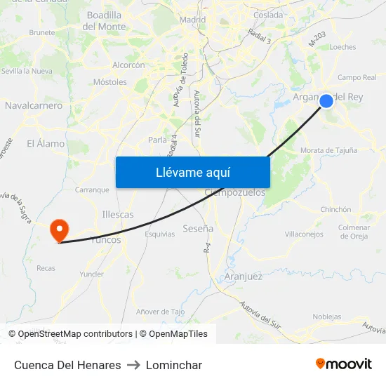 Cuenca Del Henares to Lominchar map