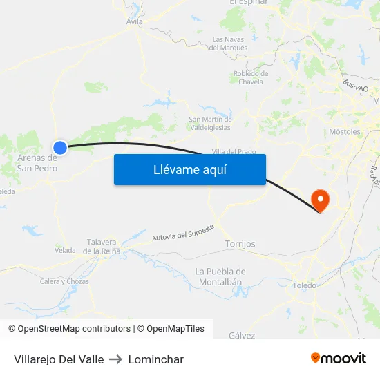 Villarejo Del Valle to Lominchar map