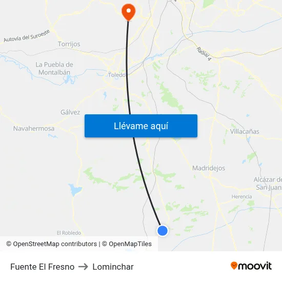 Fuente El Fresno to Lominchar map