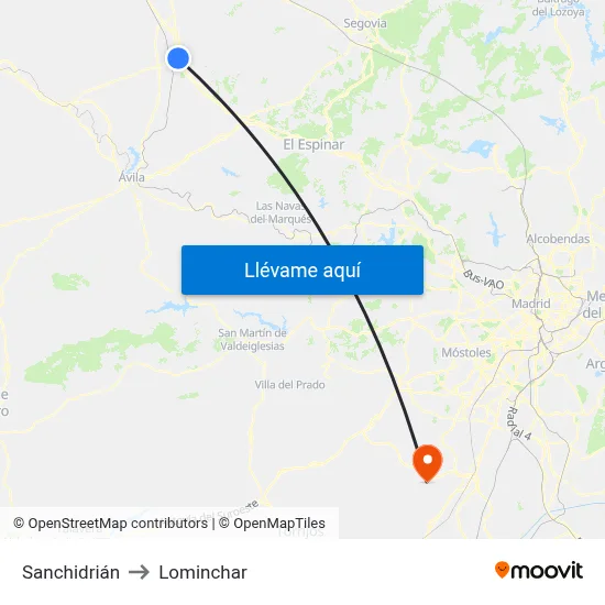Sanchidrián to Lominchar map