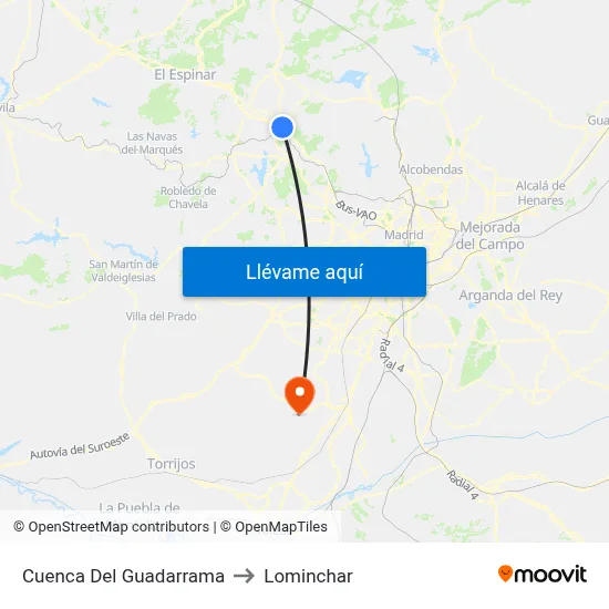 Cuenca Del Guadarrama to Lominchar map